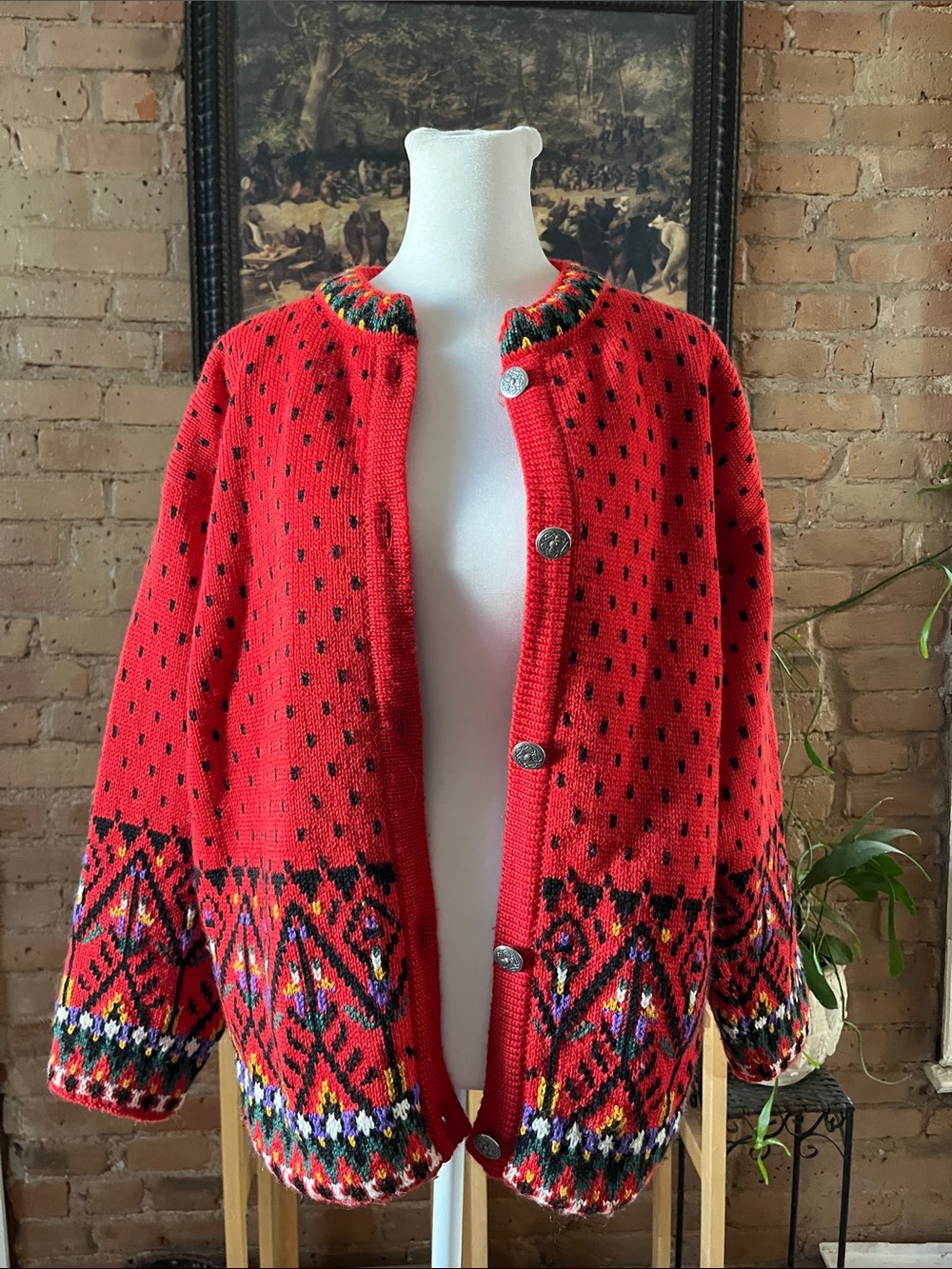 Dale of Norway fully lined pure new wool sweater cardigan